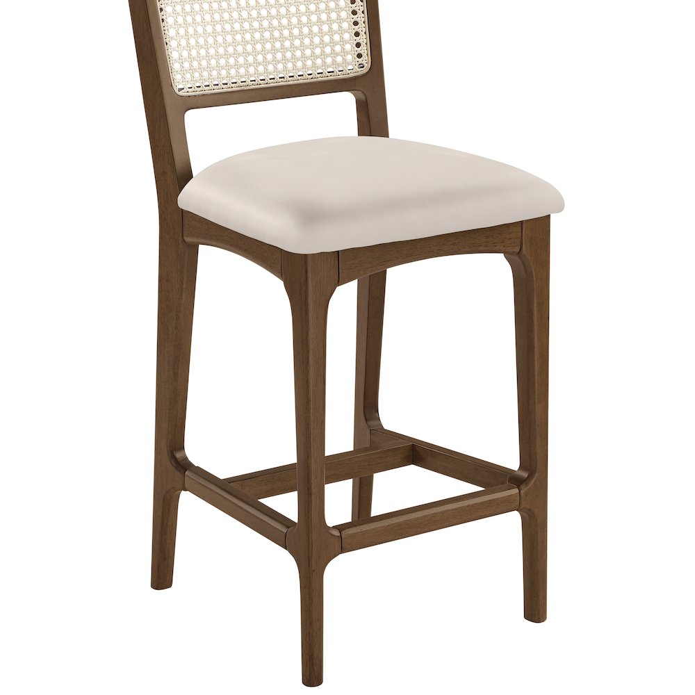 Atrium Cream Vegan Leather Upholstered Counter Stool, Set of 2. Picture 9