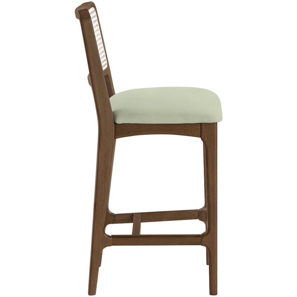 Atrium Mint Vegan Leather Upholstered Counter Stool, Set of 2. Picture 6