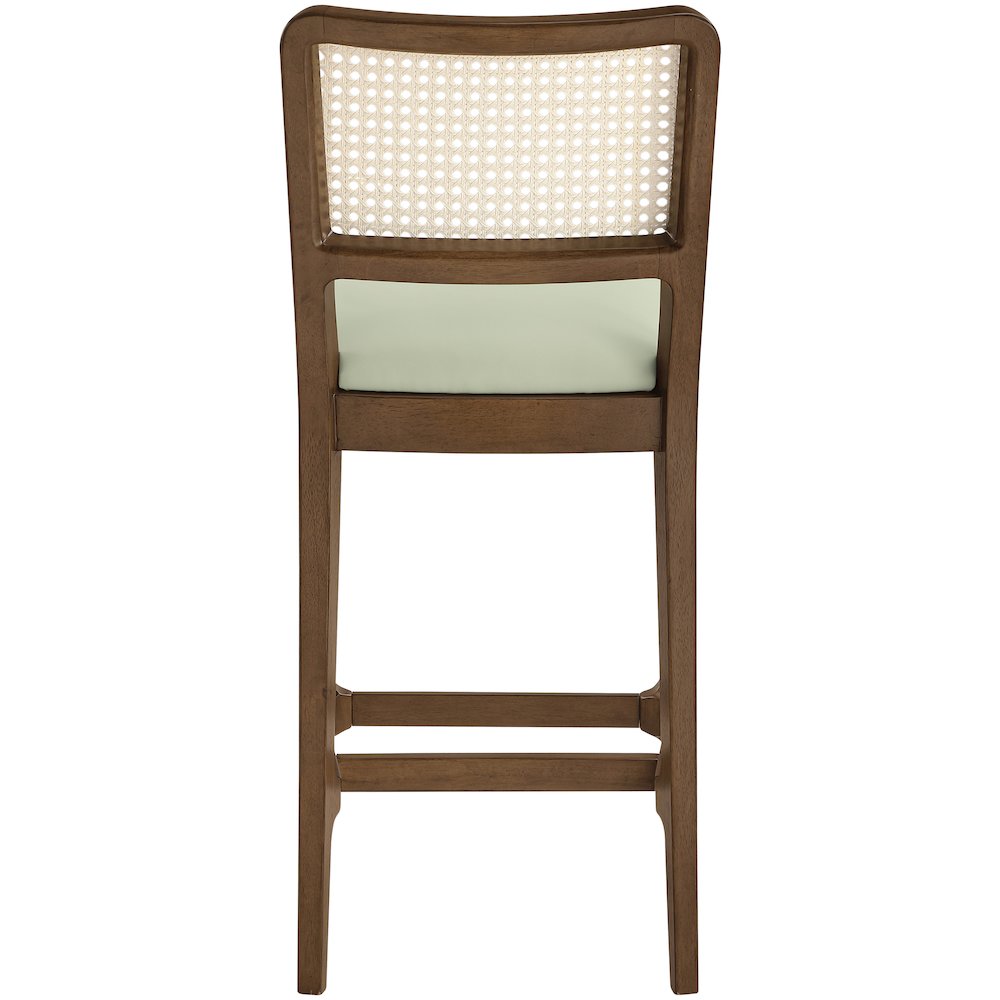 Atrium Mint Vegan Leather Upholstered Counter Stool, Set of 2. Picture 7