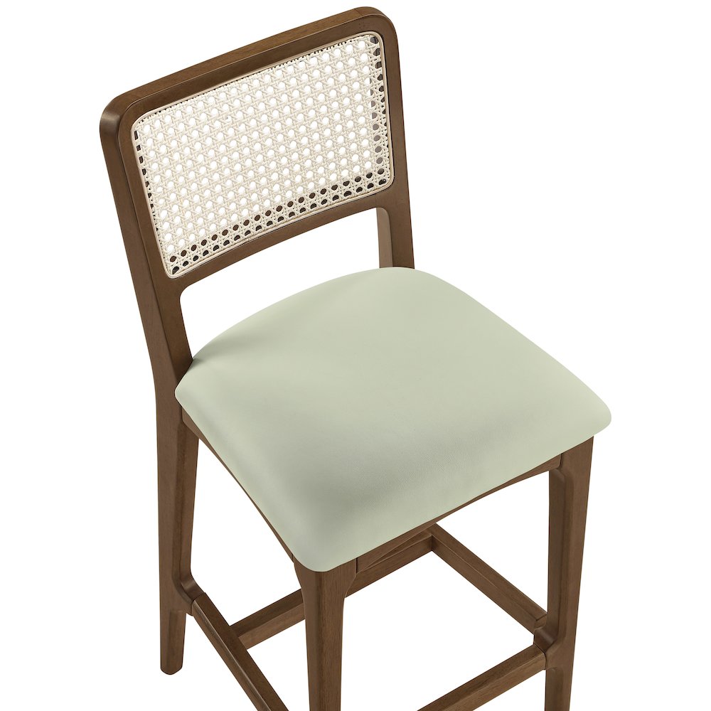 Atrium Mint Vegan Leather Upholstered Counter Stool, Set of 2. Picture 8