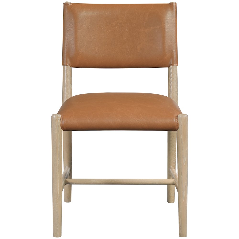 Andie Cognac Vegan Leather Upholstered Dining Chair, Set of 2. Picture 7