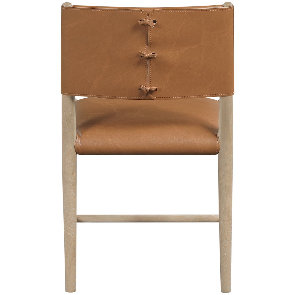 Andie Cognac Vegan Leather Upholstered Dining Chair, Set of 2. Picture 4