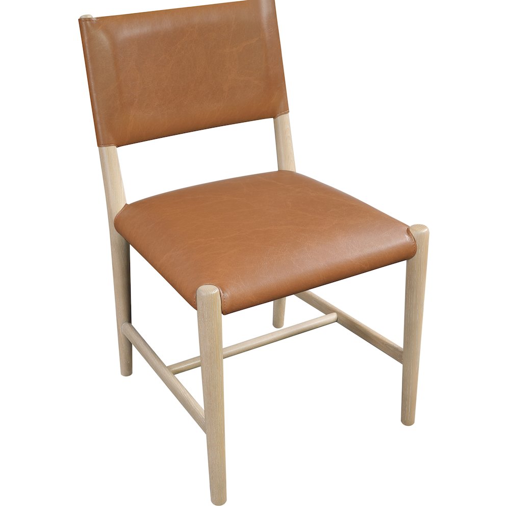 Andie Cognac Vegan Leather Upholstered Dining Chair, Set of 2. Picture 6