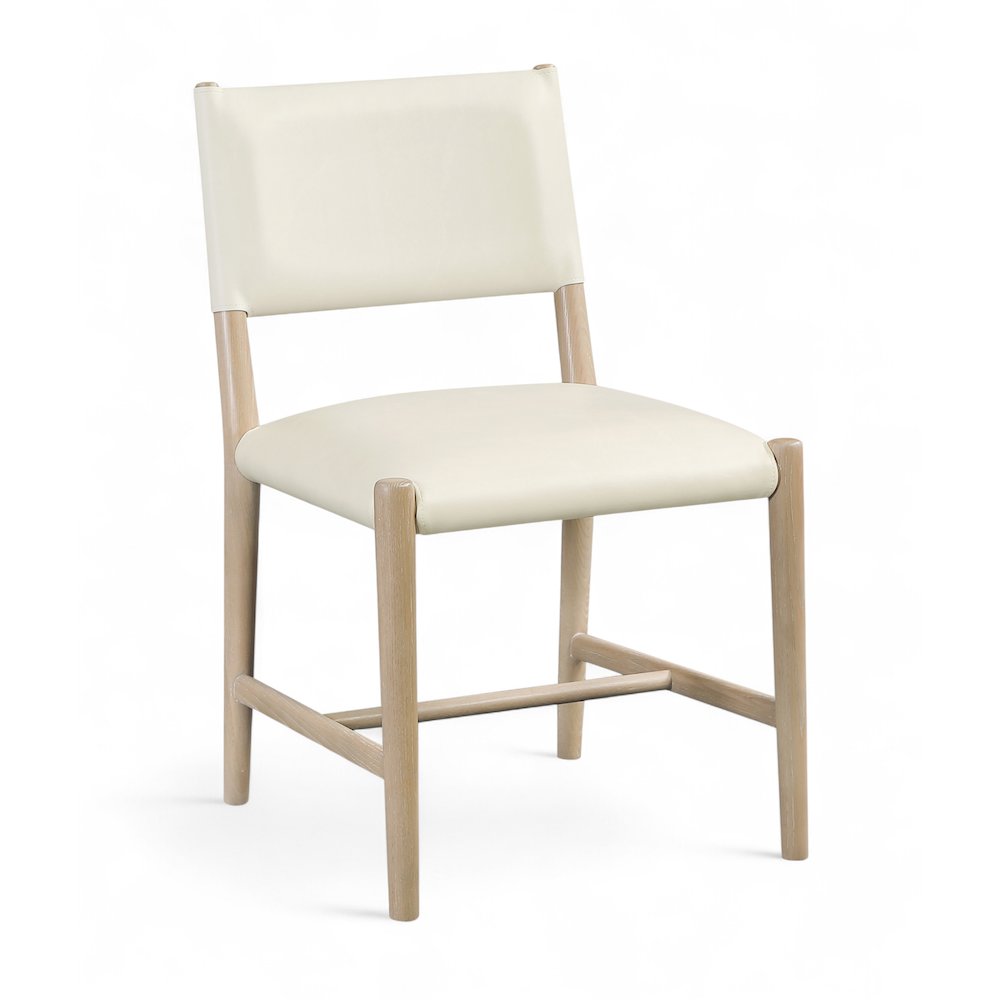 Andie Cream Vegan Leather Upholstered Dining Chair, Set of 2. Picture 2