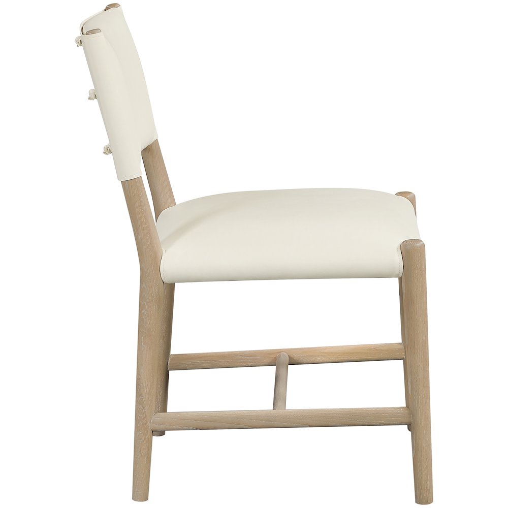 Andie Cream Vegan Leather Upholstered Dining Chair, Set of 2. Picture 3