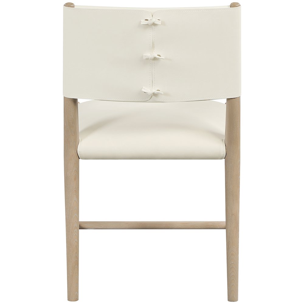 Andie Cream Vegan Leather Upholstered Dining Chair, Set of 2. Picture 4