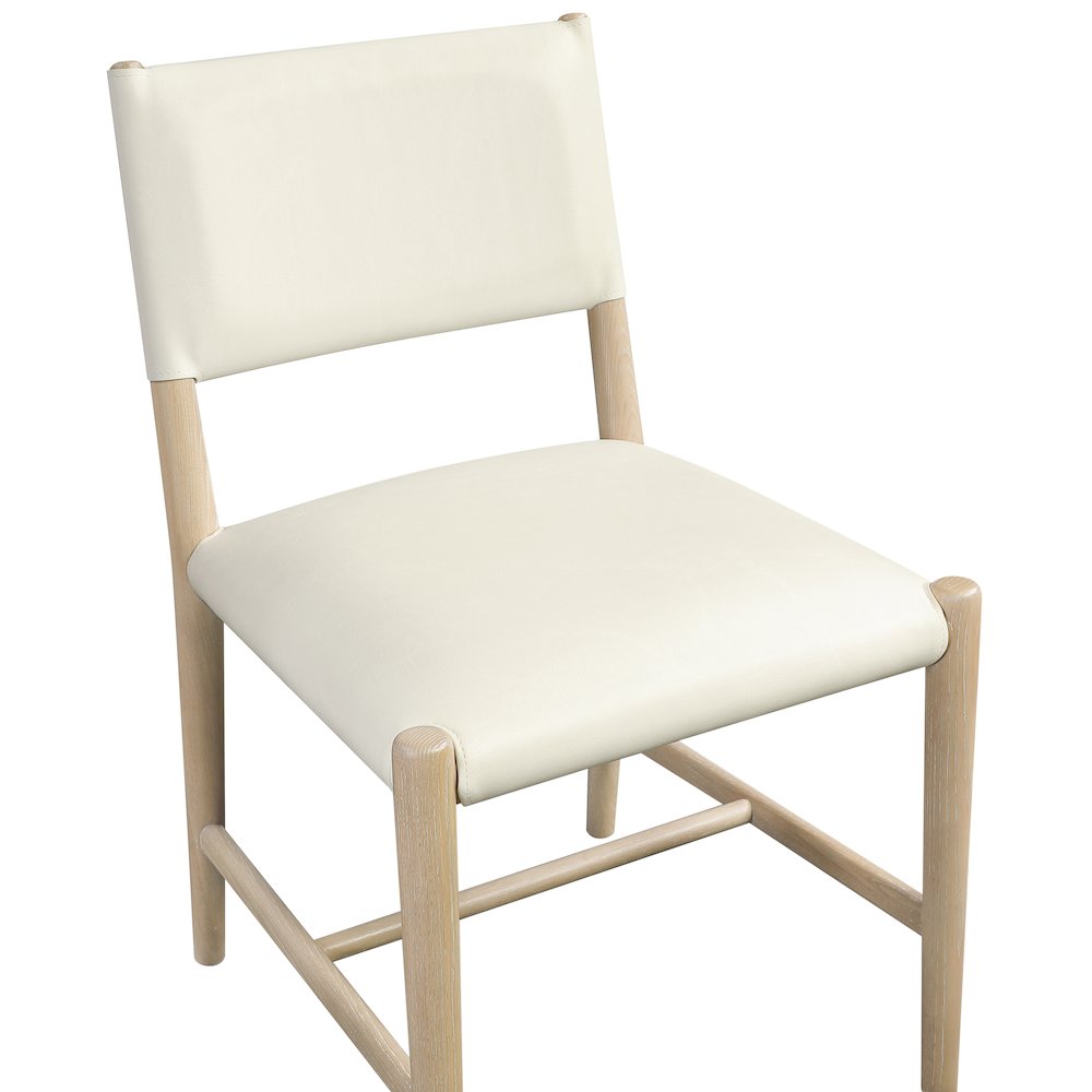 Andie Cream Vegan Leather Upholstered Dining Chair, Set of 2. Picture 5