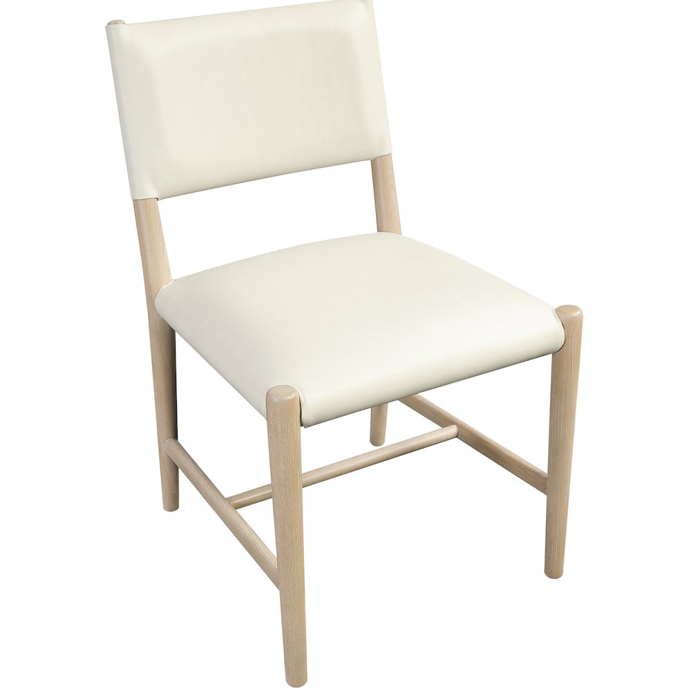 Andie Cream Vegan Leather Upholstered Dining Chair, Set of 2. Picture 6