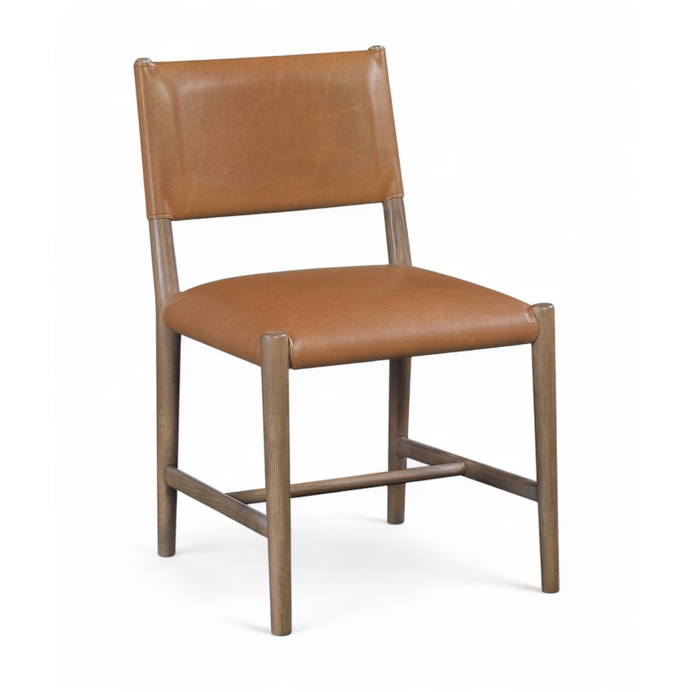 Andie Cognac Vegan Leather Upholstered Dining Chair, Set of 2. Picture 2