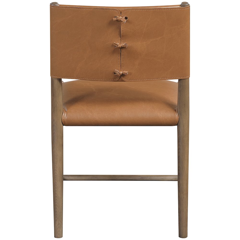 Andie Cognac Vegan Leather Upholstered Dining Chair, Set of 2. Picture 4