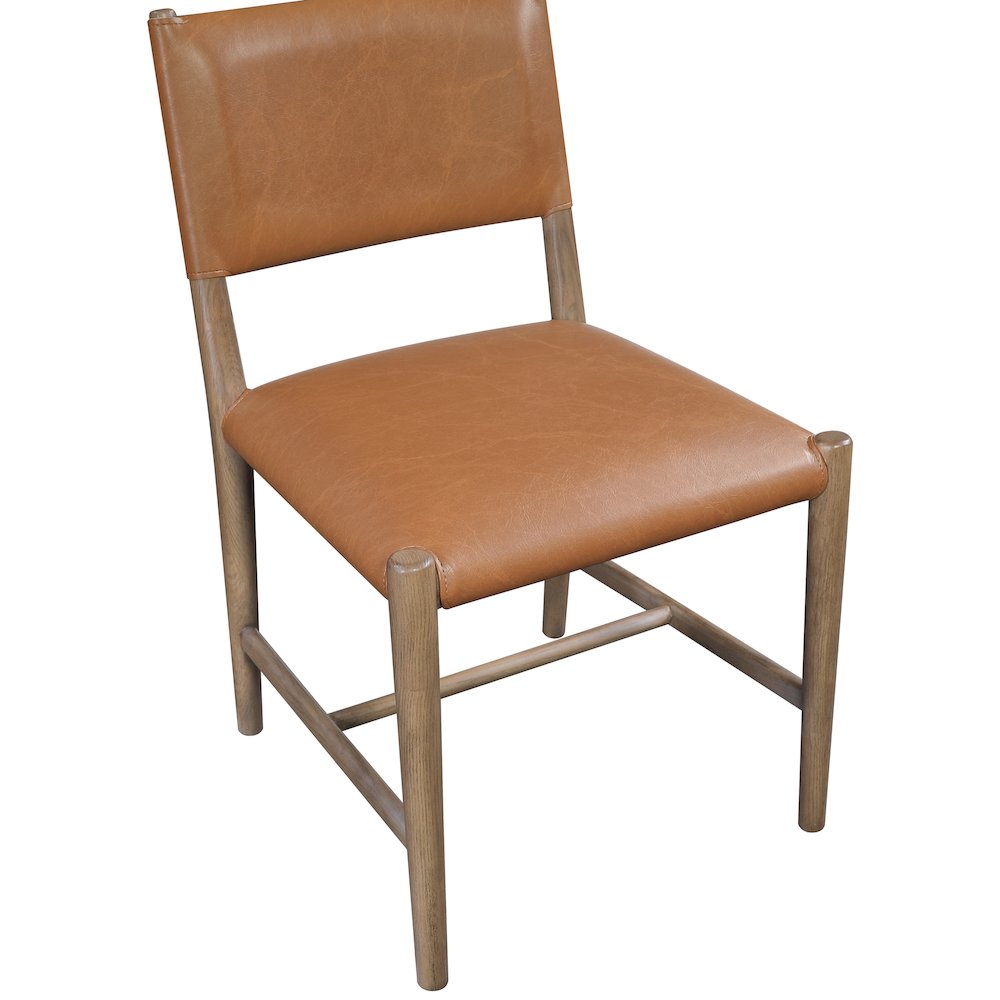 Andie Cognac Vegan Leather Upholstered Dining Chair, Set of 2. Picture 5