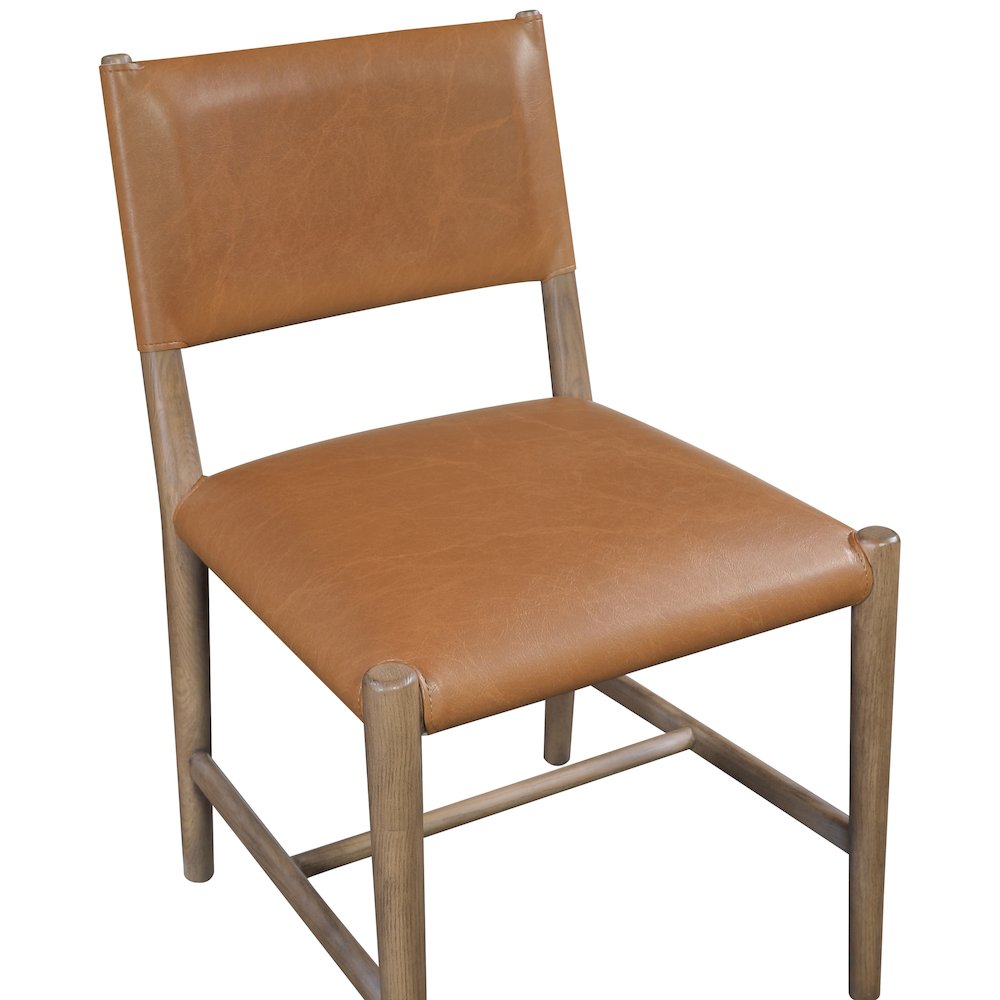 Andie Cognac Vegan Leather Upholstered Dining Chair, Set of 2. Picture 6