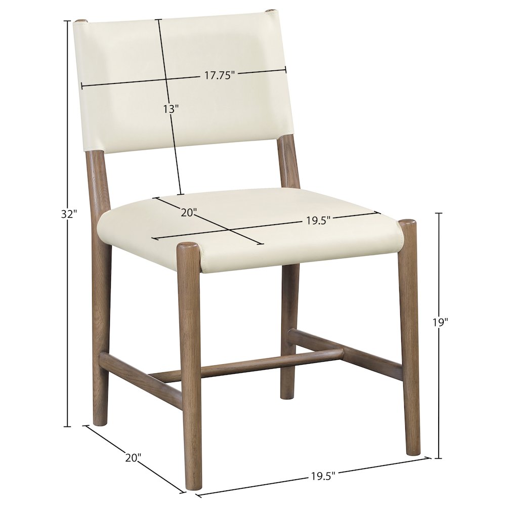 Andie Cream Vegan Leather Upholstered Dining Chair, Set of 2. Picture 11