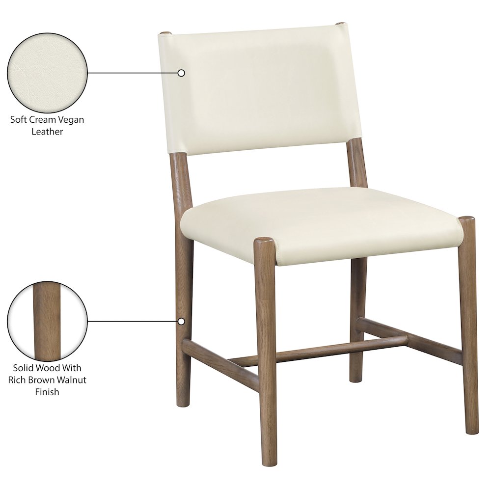 Andie Cream Vegan Leather Upholstered Dining Chair, Set of 2. Picture 12