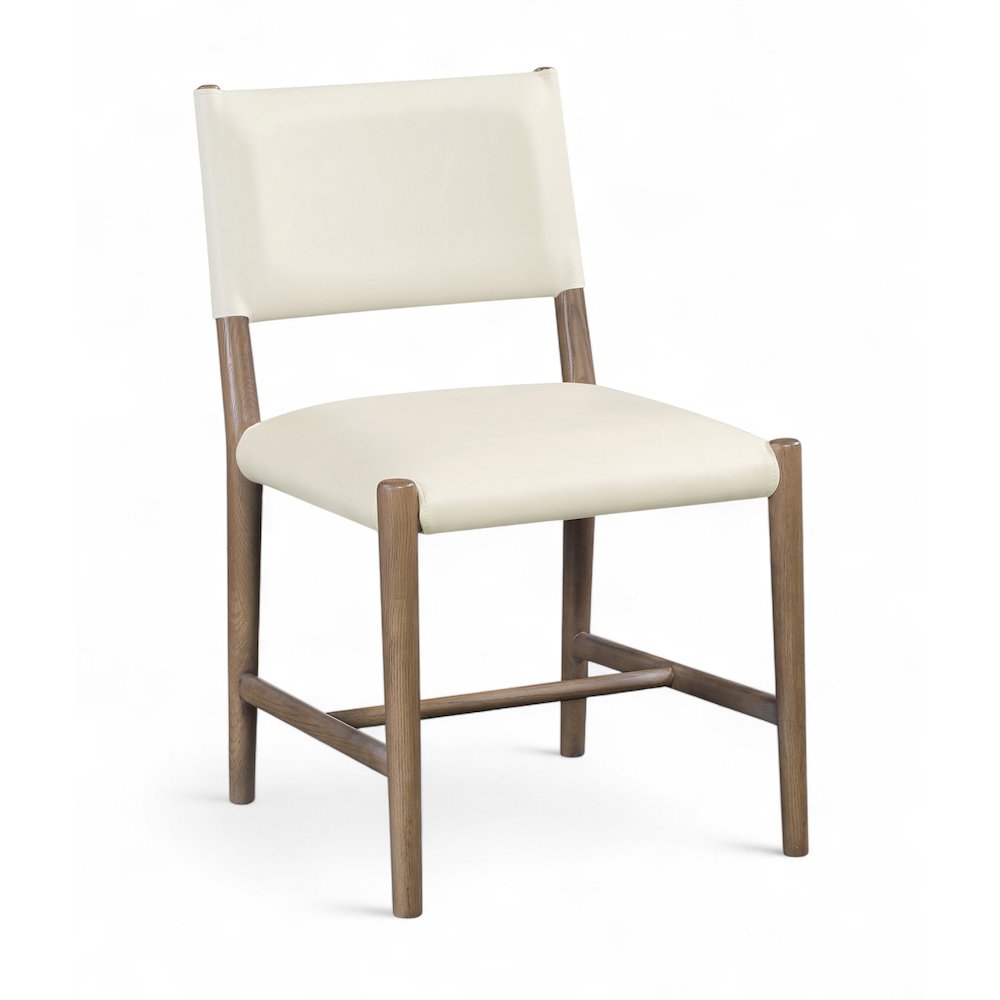 Andie Cream Vegan Leather Upholstered Dining Chair, Set of 2. Picture 2