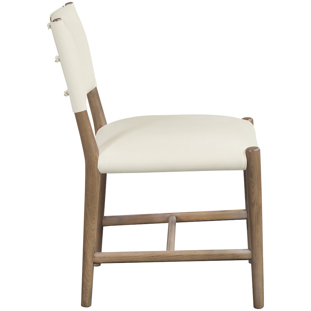 Andie Cream Vegan Leather Upholstered Dining Chair, Set of 2. Picture 3