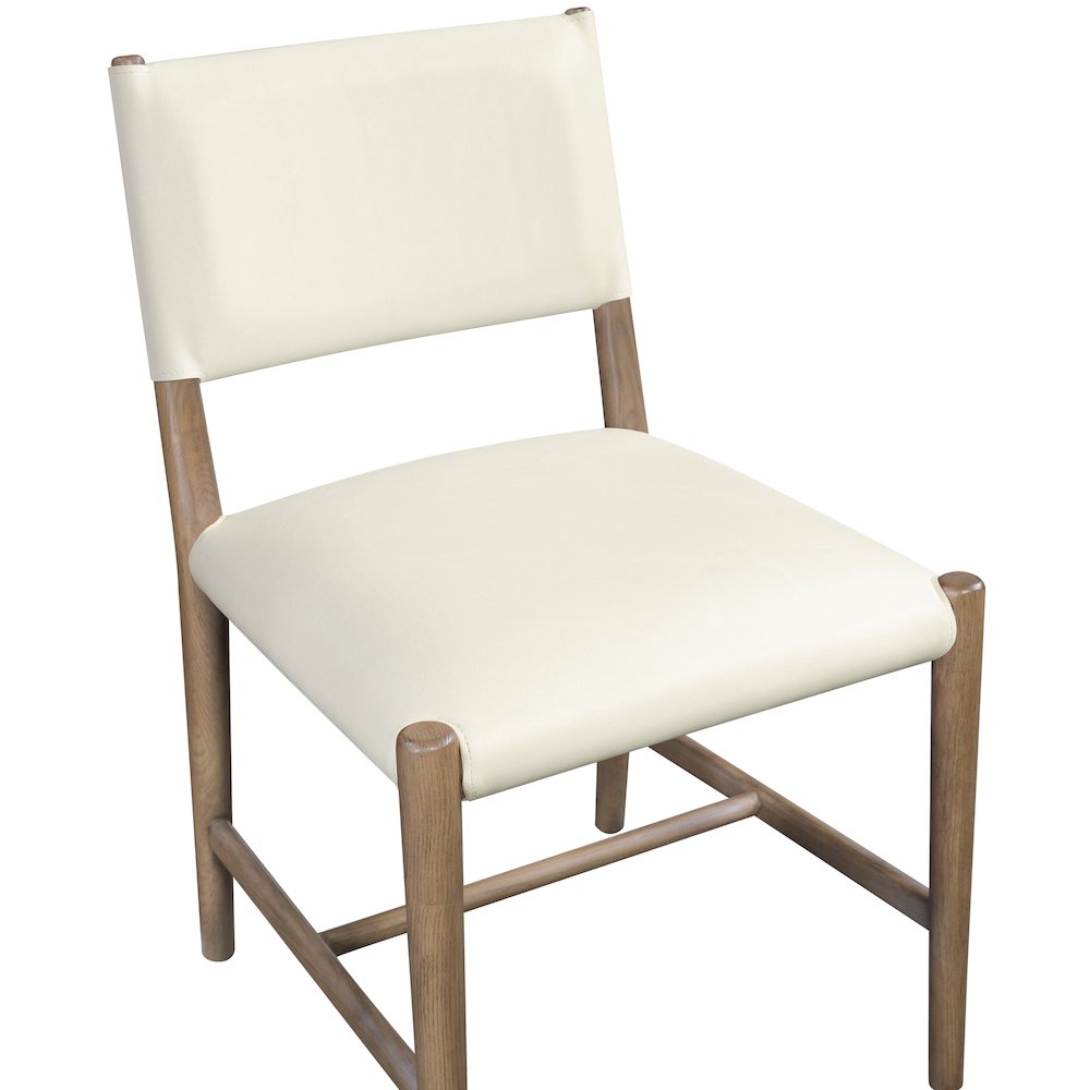Andie Cream Vegan Leather Upholstered Dining Chair, Set of 2. Picture 5
