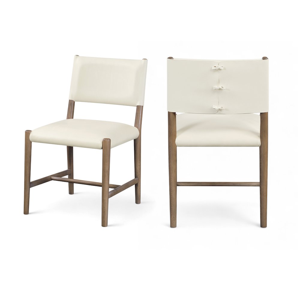 Andie Cream Vegan Leather Upholstered Dining Chair, Set of 2. Picture 1