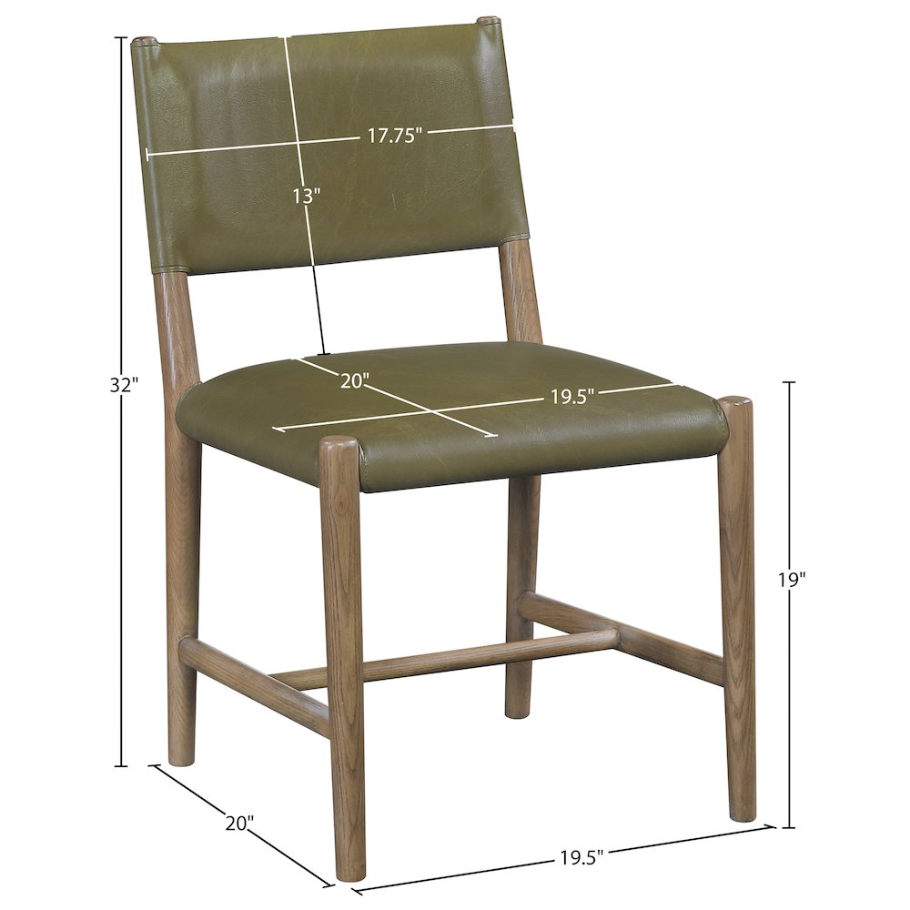 Andie Olive Vegan Leather Upholstered Dining Chair, Set of 2. Picture 11