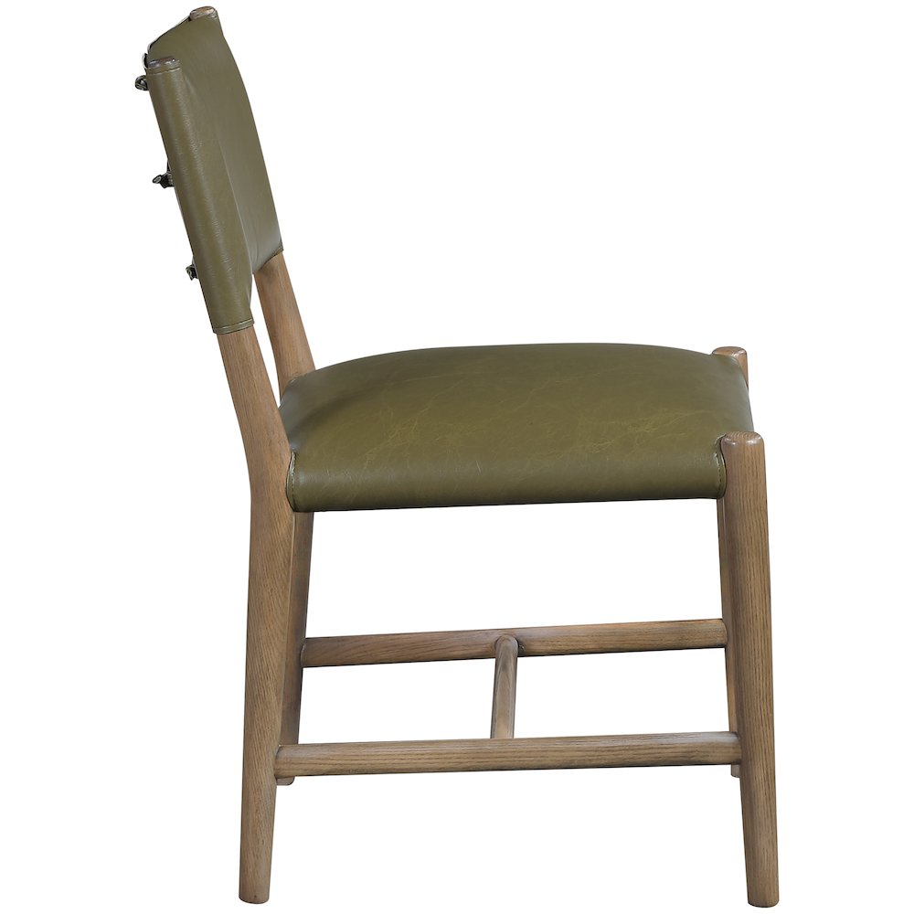 Andie Olive Vegan Leather Upholstered Dining Chair, Set of 2. Picture 3