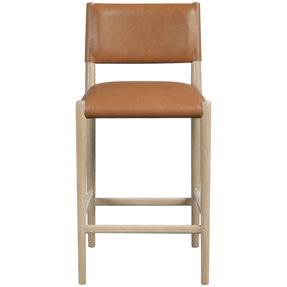 Andie Cognac Vegan Leather Upholstered Counter Stool. Picture 7