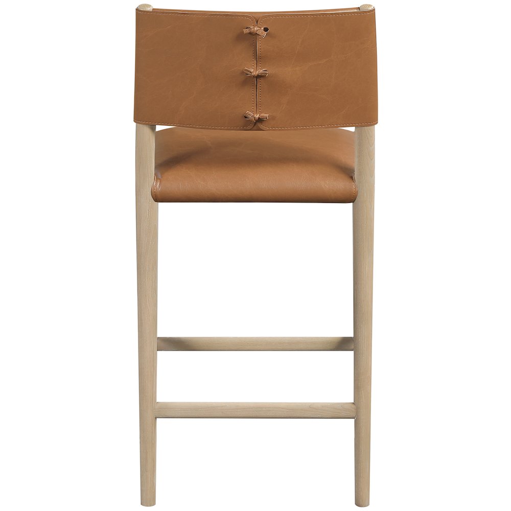 Andie Cognac Vegan Leather Upholstered Counter Stool. Picture 8