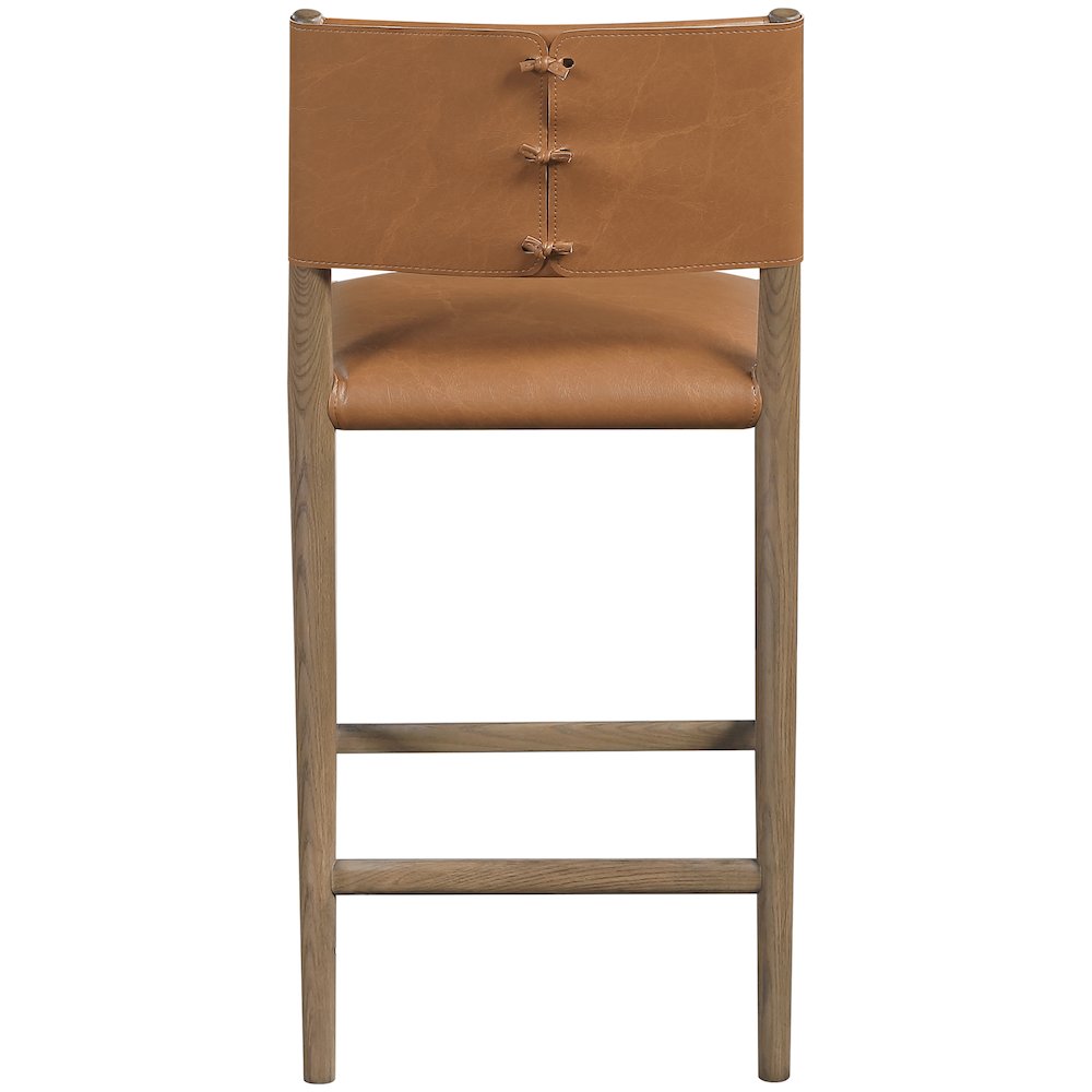 Andie Cognac Vegan Leather Upholstered Counter Stool. Picture 8