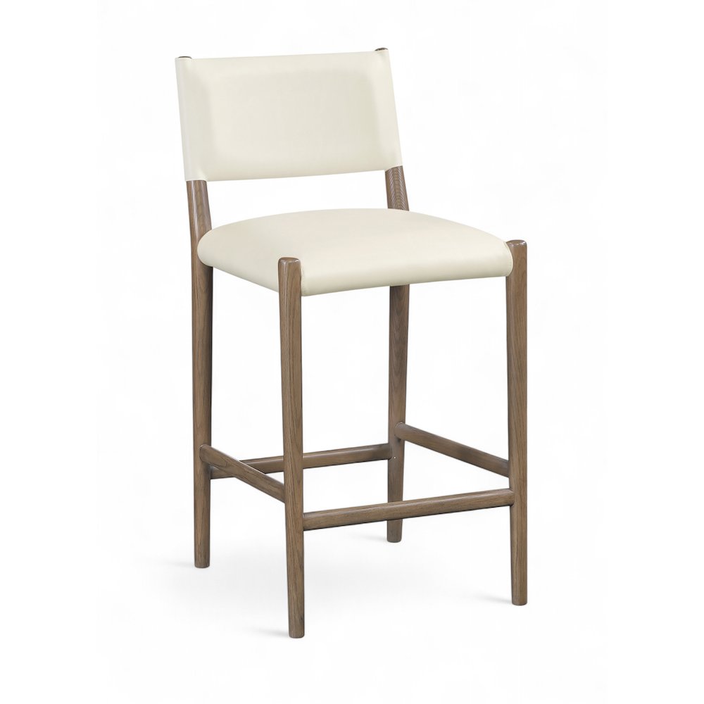 Andie Cream Vegan Leather Upholstered Counter Stool. Picture 1