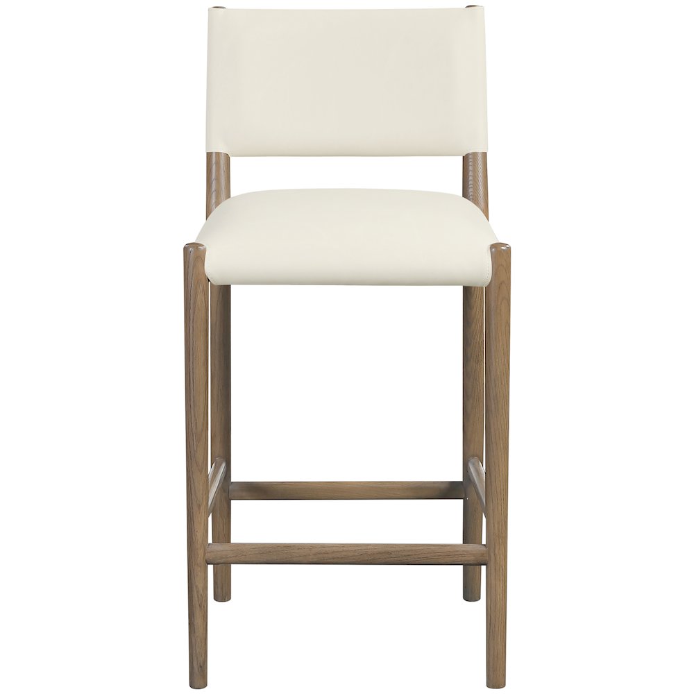 Andie Cream Vegan Leather Upholstered Counter Stool. Picture 7