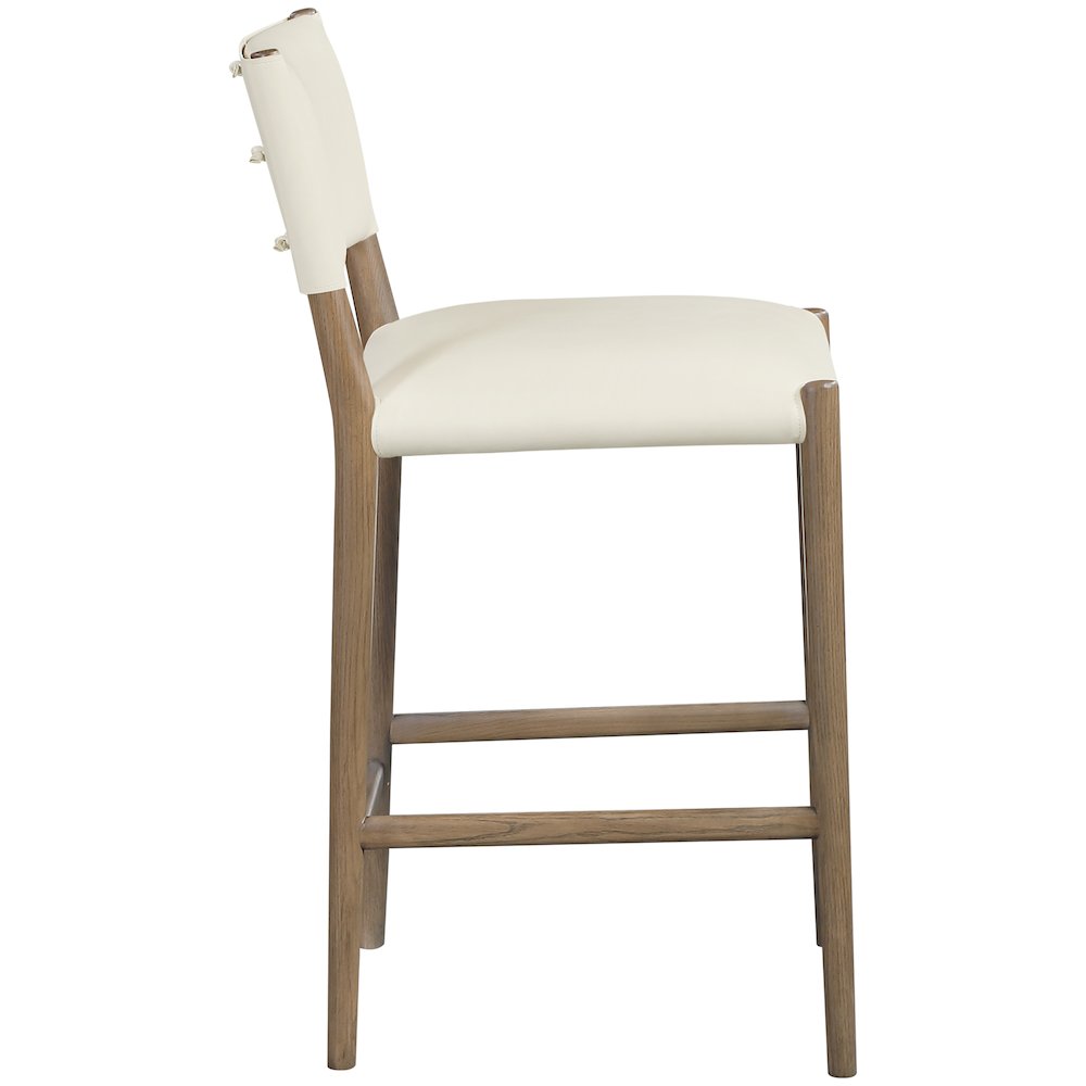 Andie Cream Vegan Leather Upholstered Counter Stool. Picture 2