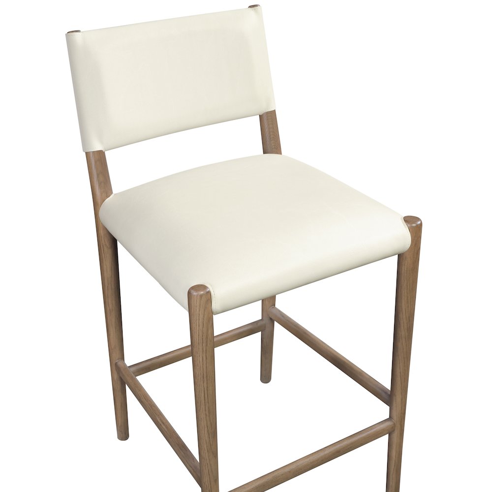 Andie Cream Vegan Leather Upholstered Counter Stool. Picture 3