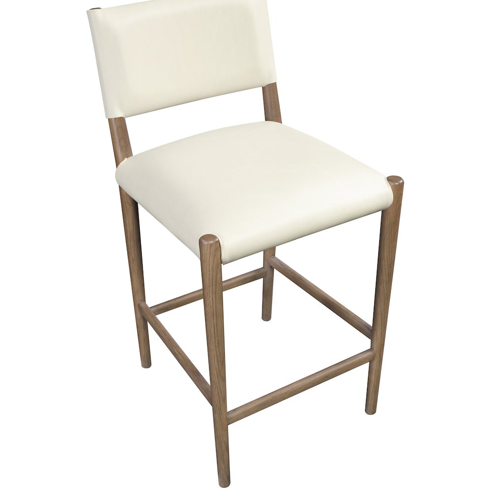 Andie Cream Vegan Leather Upholstered Counter Stool. Picture 4