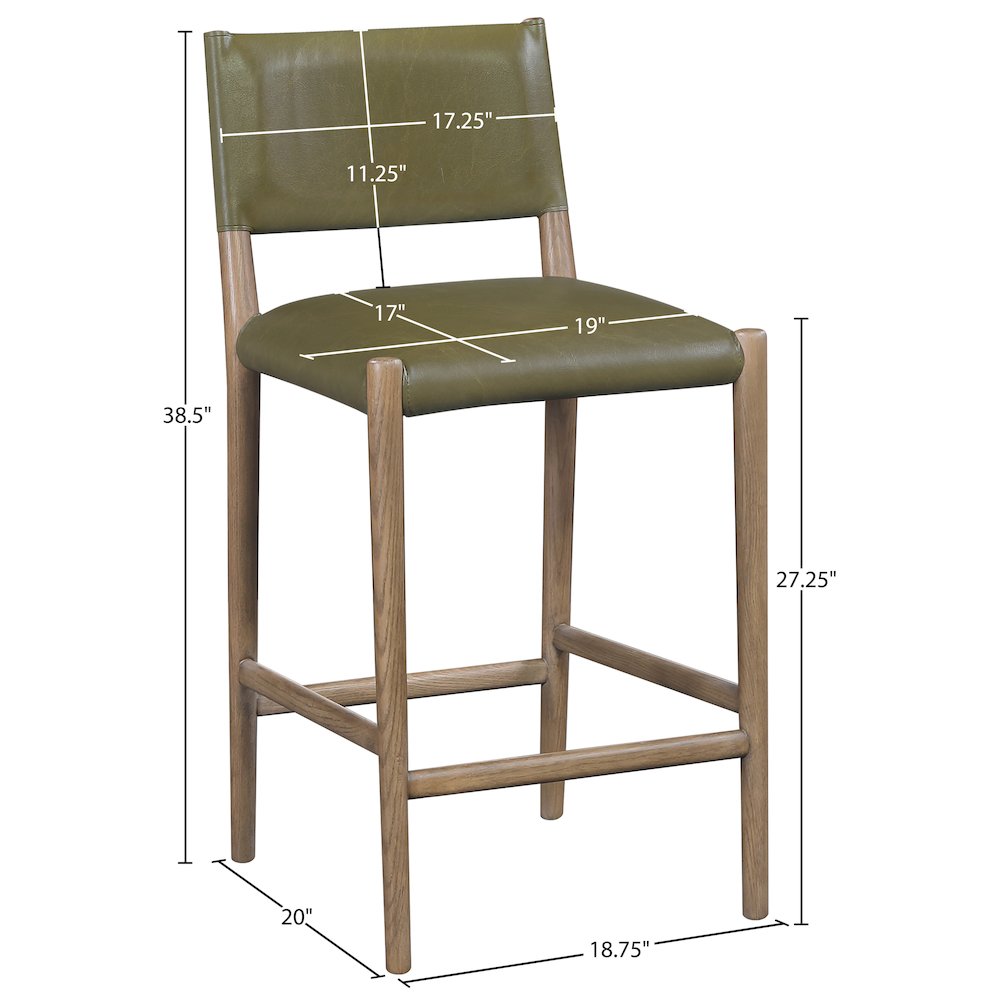 Andie Olive Vegan Leather Upholstered Counter Stool. Picture 9