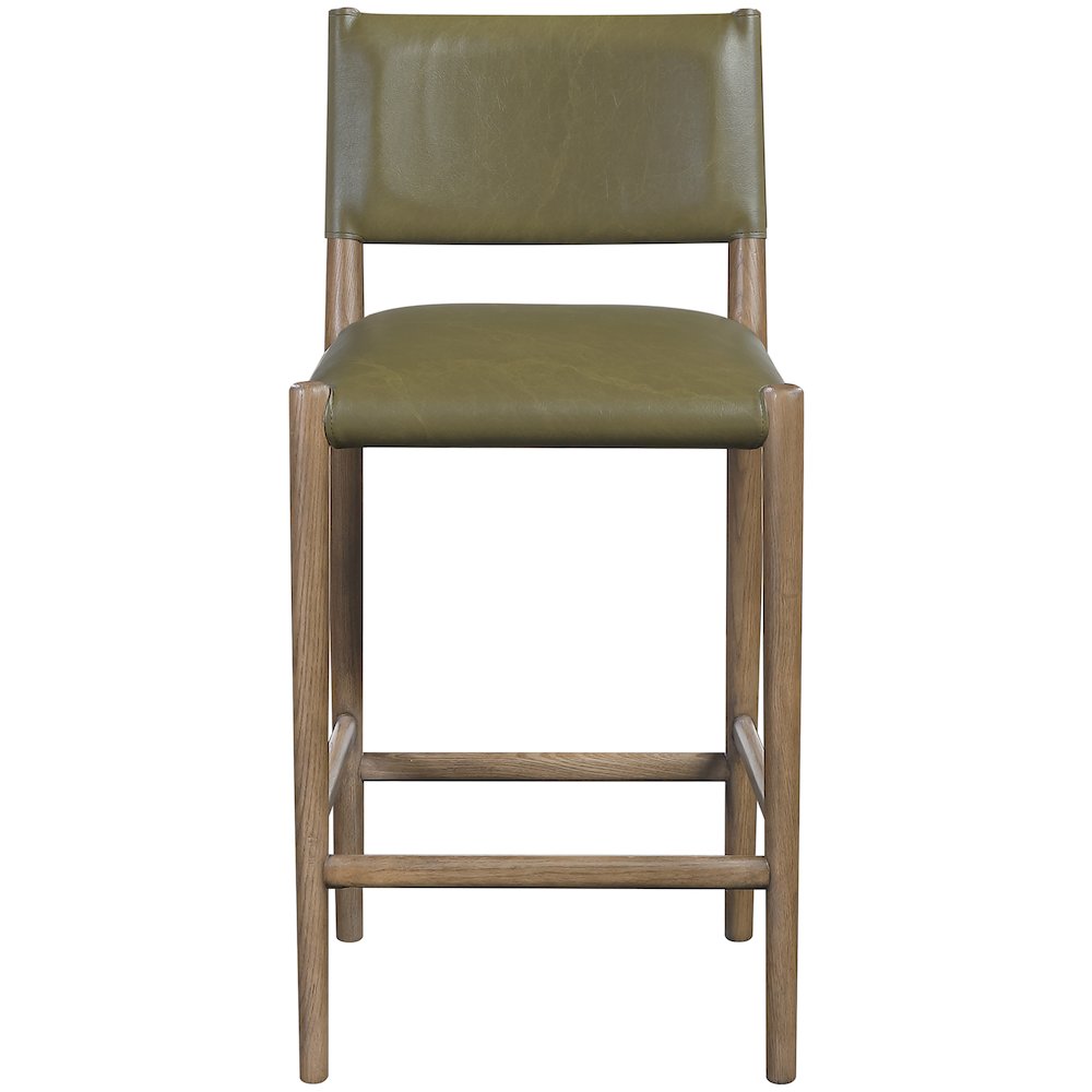 Andie Olive Vegan Leather Upholstered Counter Stool. Picture 7