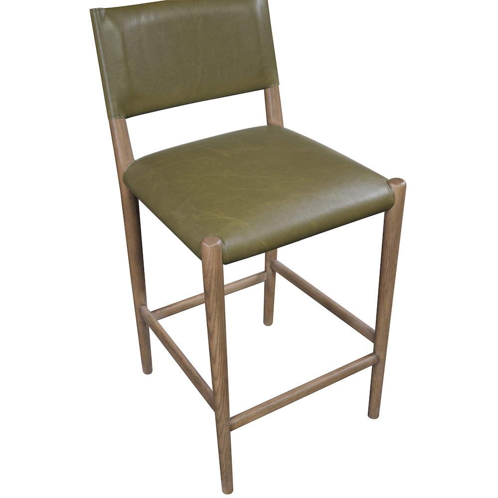 Andie Olive Vegan Leather Upholstered Counter Stool. Picture 3