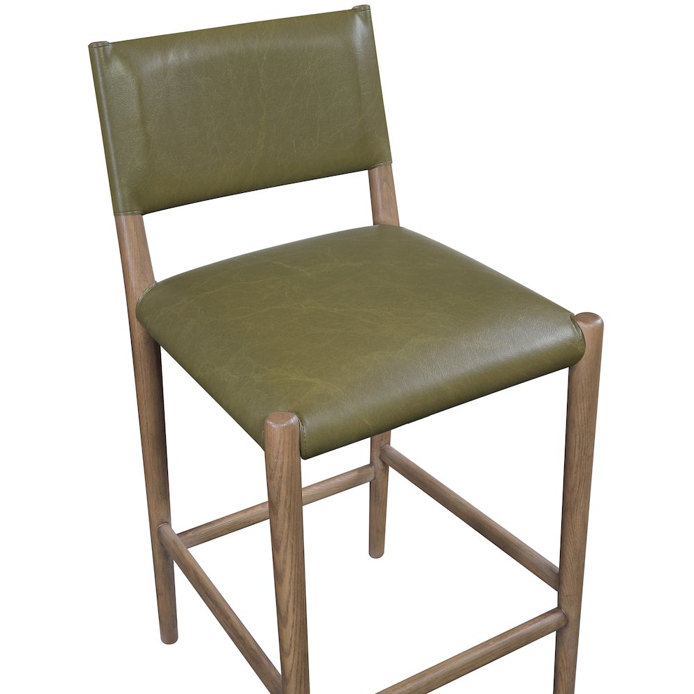 Andie Olive Vegan Leather Upholstered Counter Stool. Picture 4