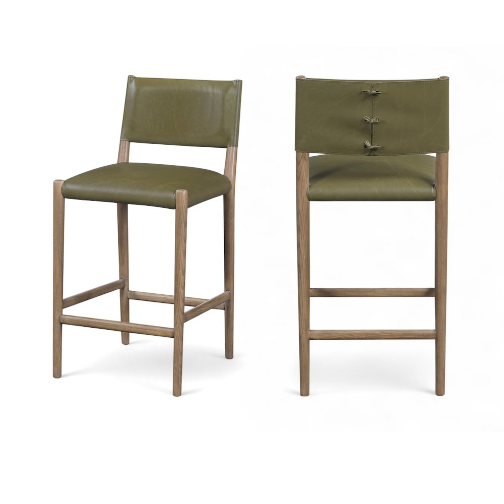 Andie Olive Vegan Leather Upholstered Counter Stool. Picture 11