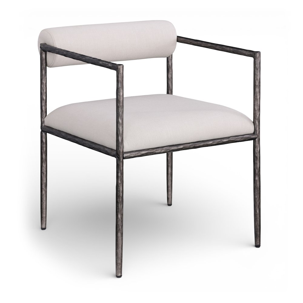 Axis Beige Linen Textured Fabric Upholstered Dining Chair, Set of 2. Picture 3