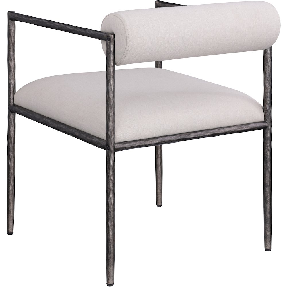 Axis Beige Linen Textured Fabric Upholstered Dining Chair, Set of 2. Picture 8