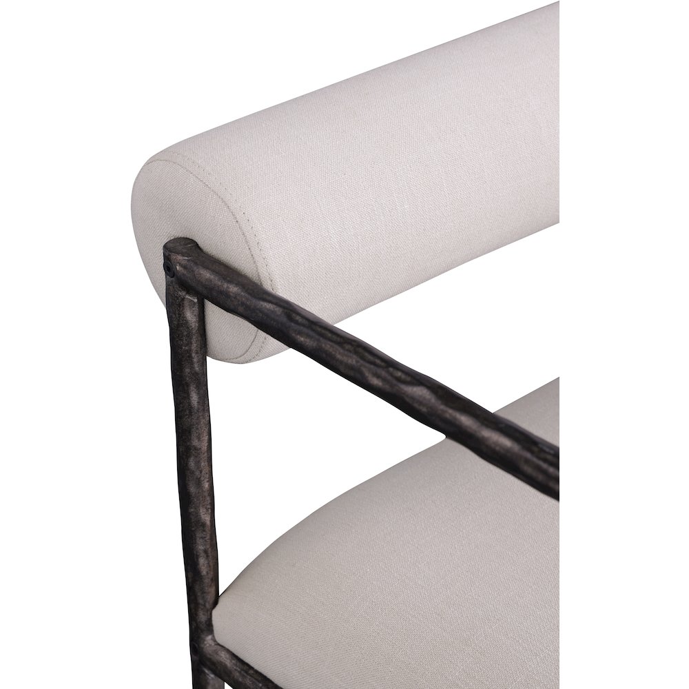 Axis Beige Linen Textured Fabric Upholstered Dining Chair, Set of 2. Picture 9