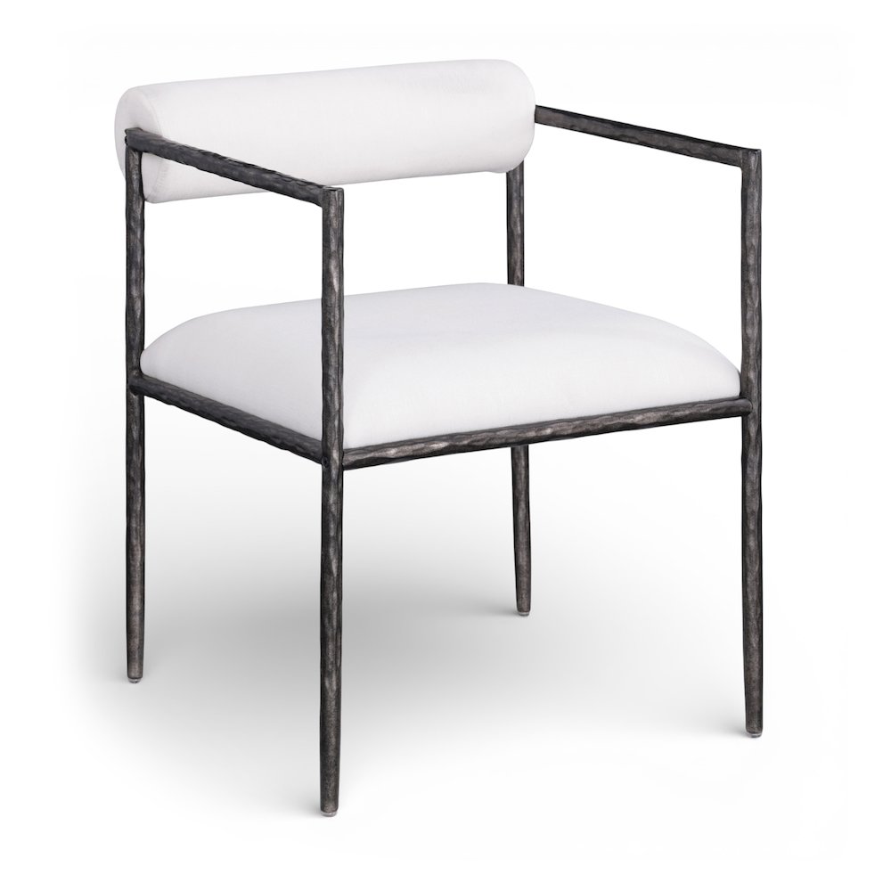 Axis Cream Linen Textured Fabric Upholstered Dining Chair, Set of 2. Picture 3