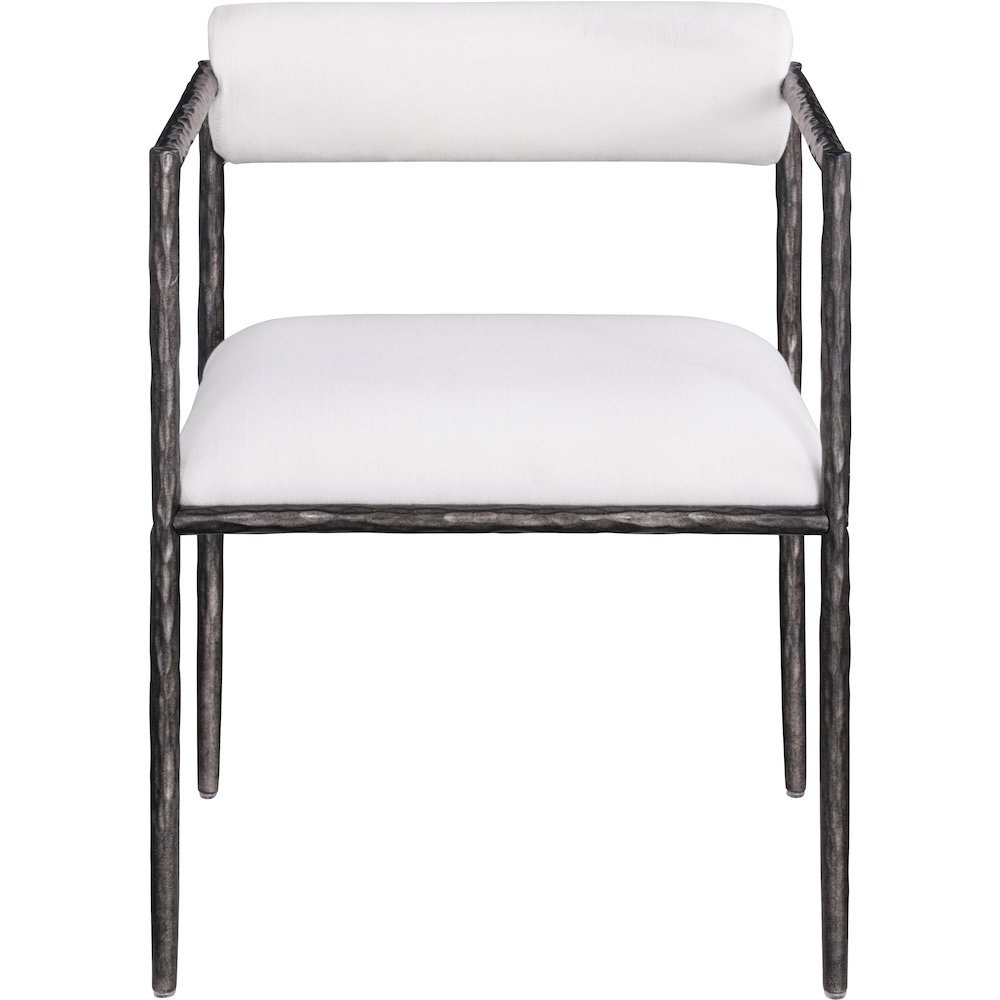 Axis Cream Linen Textured Fabric Upholstered Dining Chair, Set of 2. Picture 5