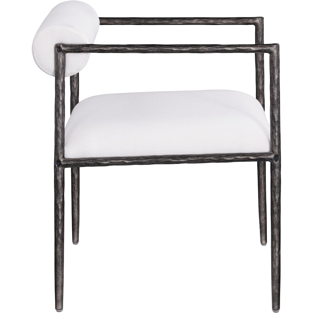 Axis Cream Linen Textured Fabric Upholstered Dining Chair, Set of 2. Picture 6