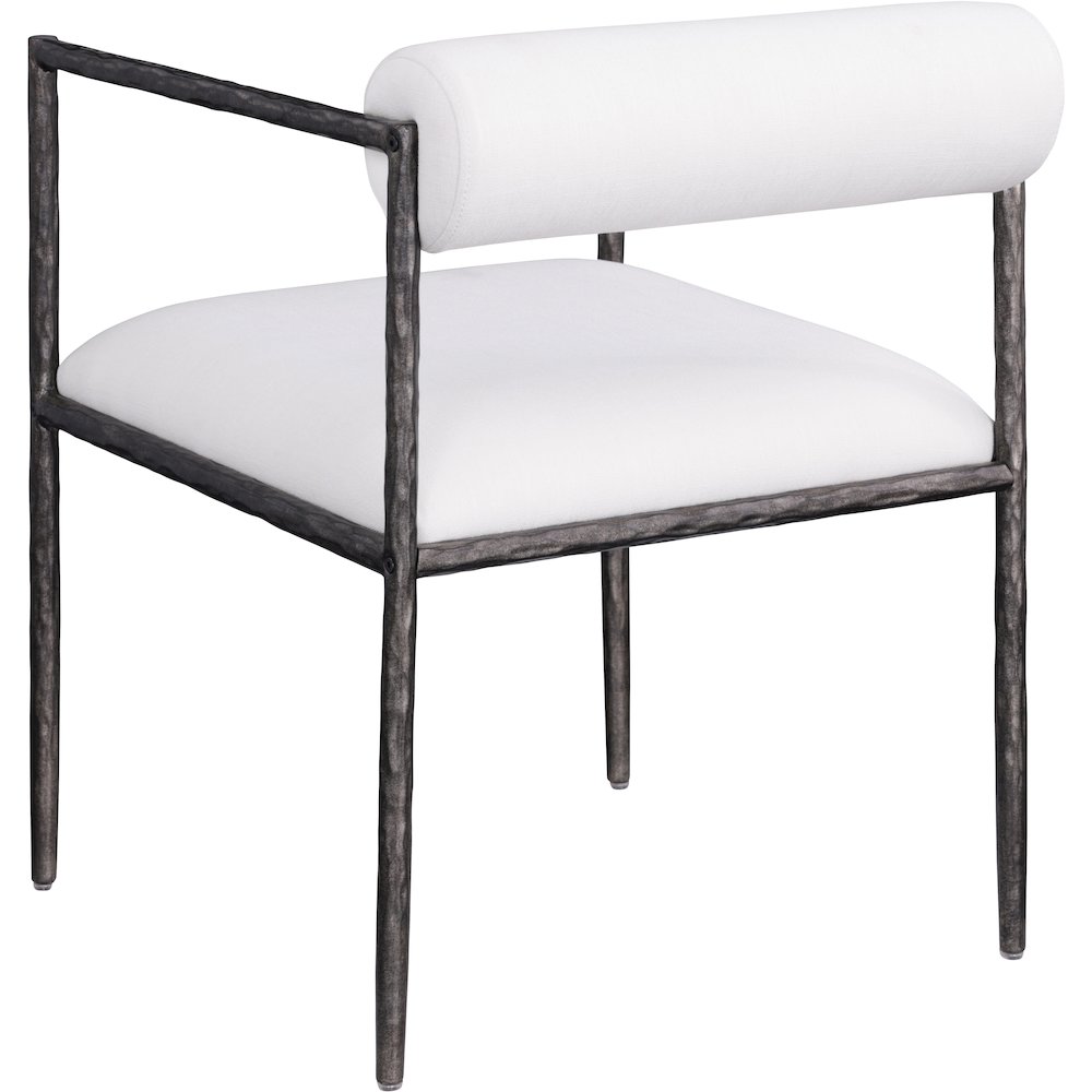 Axis Cream Linen Textured Fabric Upholstered Dining Chair, Set of 2. Picture 8