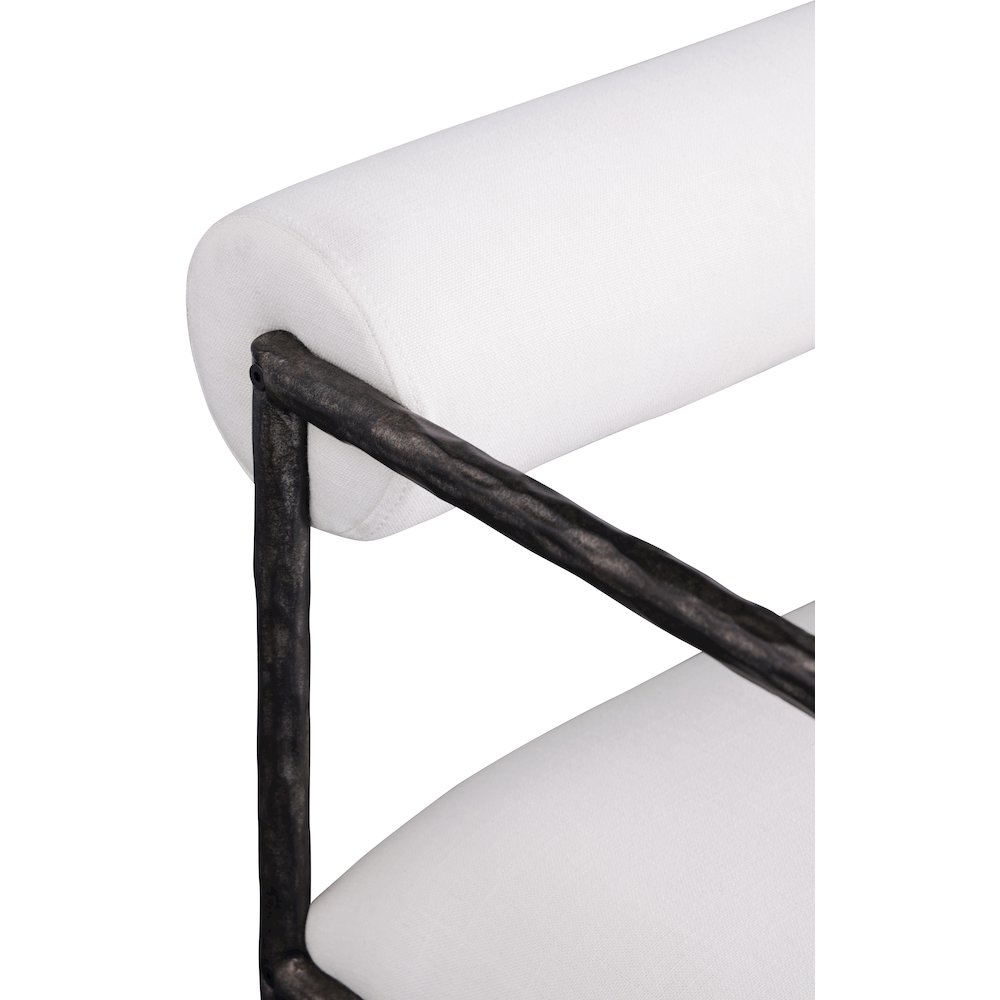 Axis Cream Linen Textured Fabric Upholstered Dining Chair, Set of 2. Picture 9