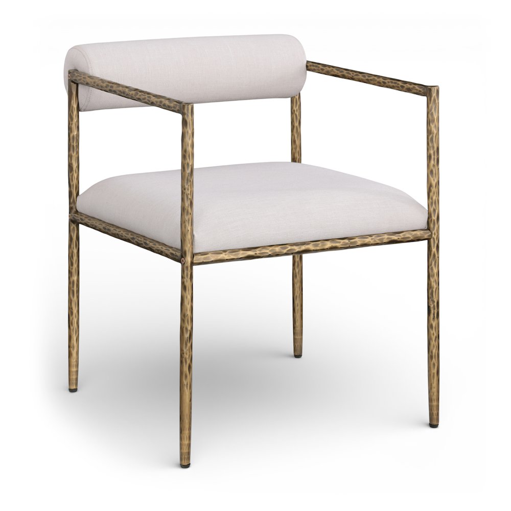 Axis Beige Linen Textured Fabric Upholstered Dining Chair, Set of 2. Picture 3