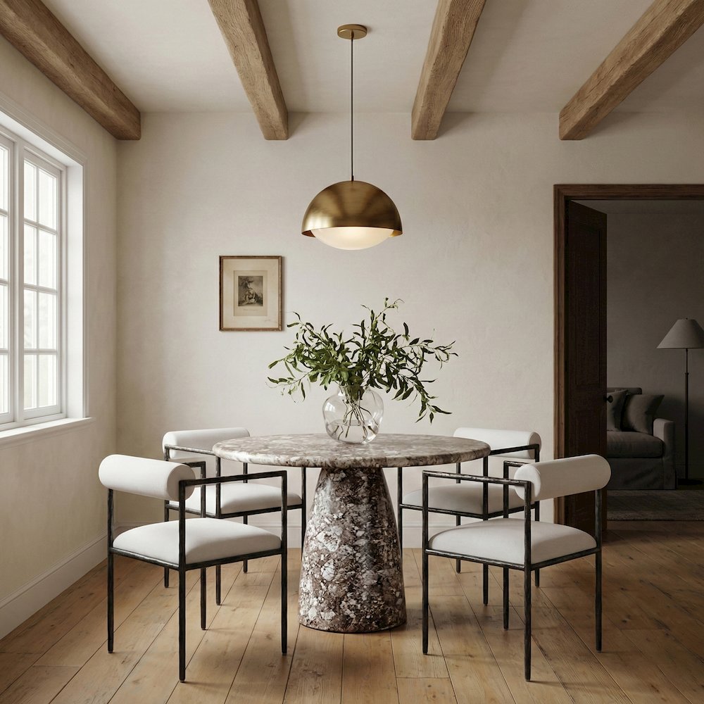 Axis Beige Linen Textured Fabric Upholstered Dining Chair, Set of 2. Picture 2
