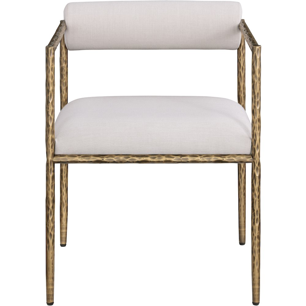 Axis Beige Linen Textured Fabric Upholstered Dining Chair, Set of 2. Picture 5