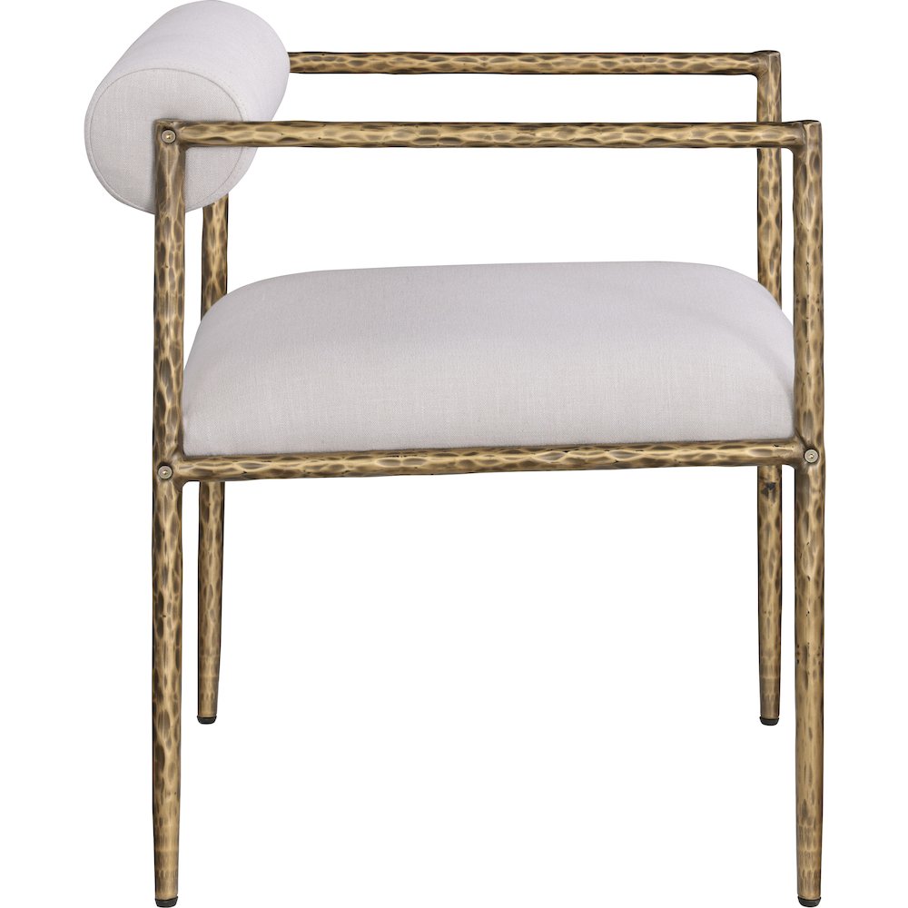 Axis Beige Linen Textured Fabric Upholstered Dining Chair, Set of 2. Picture 6