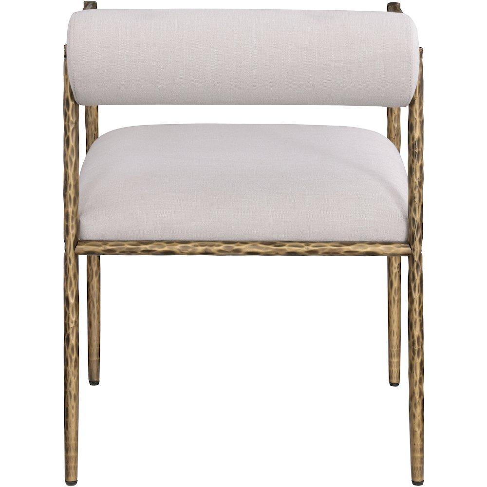 Axis Beige Linen Textured Fabric Upholstered Dining Chair, Set of 2. Picture 7
